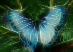 Niebieski motyl w grafice fractalius