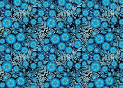 Niebieskie kwiatki w teksturze