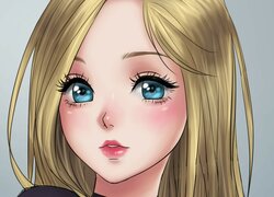 Dziewczyna, Niebieskie, Oczy, Anime