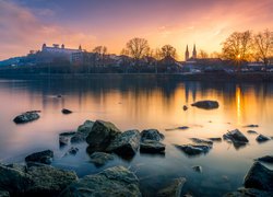 Niemieckie miasto Wurzburg nad rzeką Men