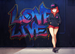 Anime, Love Live, Graffiti, Napis, Smutna, Dziewczyna, Nishikino Maki