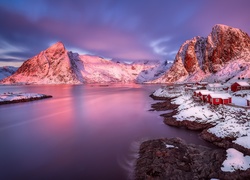 Norweska wioska rybacka Hamnøy zimą