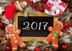 Nowy Rok 2017, Piernikowe, Ludziki, Prezenty, Bombki
