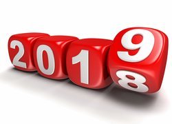 Nowy Rok 2019 w czerwonych kostkach