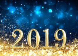 Nowy Rok, 2019, Złote, Cyfry