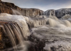 Szkocja, Skały, Wodospad Cauldron Falls, Lód