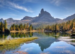 Odbicie Dolomitów w jeziorze Federa