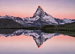 Góry, Alpy, Góra, Matterhorn, Jezioro, Odbicie, Szwajcaria