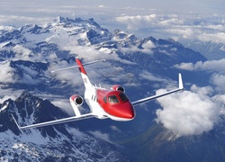 Samolot, Odrzutowiec Honda HA-420 HondaJet, Góry, Chmury