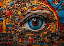 Oko w kolorowej mozaice