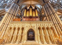 Anglia, Lincoln, Kościół Katedralny Błogosławionej Dziewicy Marii, Katedra, Wnętrze, Organy