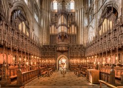 Kościół, Katedra w Ripon, Hrabstwo North Yorkshire, Anglia, Wnętrze, Organy