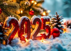 Nowy Rok, 2025, Śnieg, Grafika