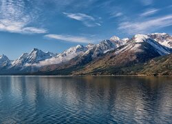 Góry, Jezioro, Jackson Lake, Park Narodowy Grand Teton, Wyoming, Stany Zjednoczone