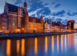 Miasto, Gdańsk, Kamienice, Rzeka, Motława, Polska