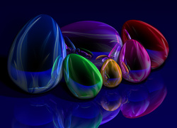 Grafika 3D, Kolorowe, Jajka