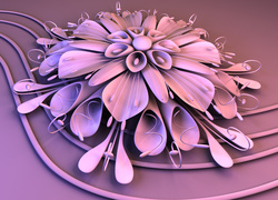 Ozdobny kwiat w grafice wektorowej 3D
