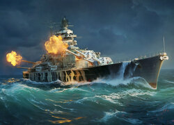 Pancernik Tirpitz z gry World of Warships