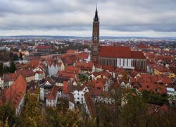 Miasto, Kościół, Domy, Landshut, Niemcy