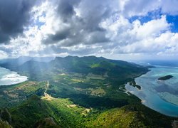 Góry, Wzgórza, Lasy, Morze, Zatoki, Le Morne, Półwysep, Le Morne Brabant, Mauritius