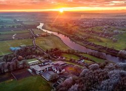 Rzeka, Mourne River, Domy, Pola, Strabane, Irlandia Północna