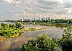 Panorama, Warszawa, Rzeka, Wisła, Polska