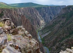 Góry, Skały, Kanion, Rzeka, Gunnison River, Park Narodowy Black Canyon of the Gunnison, Kolorado, Stany Zjednoczone