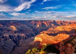 Stany Zjednoczone, Arizona, Park Narodowy Wielkiego Kanionu, Kanion, Niebo, Chmury