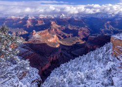 Stany Zjednoczone, Stan Arizona, Park Narodowy Wielkiego Kanionu,  Kanion, Śnieg