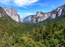 Park Narodowy Yosemite, Góry, Dolina Yosemite Valley, Drzewa, Stan Kalifornia, Stany Zjednoczone