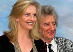 Piosenkarz, Rod Stewart, Modelka, Penny Lancaster, Grafika