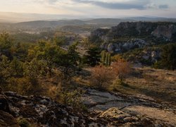 Góry, Skały, Drzewa, Phrygian Valley, Turcja