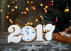 Piernikowy napis 2017 elementem noworocznej dekoracji