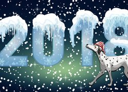 Nowy Rok, 2018, Pies, Dalmatyńczyk, 2D