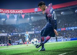 Gra, FIFA 19, Piłkarz, Neymar, Zawodnicy, Stadion, Mecz, Piłka