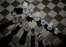 Pionki na szachownicy w grafice 3D