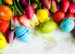 Wielkanoc, Pisanki, Sztuczne, Tulipany