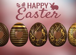 Wielkanoc, Pisanki, Czekoladowe, Napis, Happy Easter