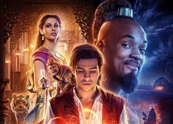 Film, Aladyn, Aladdin, Księżniczka, Aktorka, Naomi Scott, Aktorzy, Mena Massoud, Will Smith, Plakat