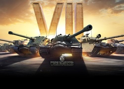 Plakat reklamujący grę komputerową World of Tanks