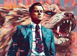 Grafika, Mężczyzna, Leonardo DiCaprio, Wilk, Film, Wilk z Wall Street Film, Aktor