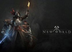 Plakat z postaciami z gry New World