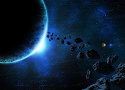 Planety, gwiazdy i meteoryty w kosmosie