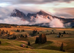 Płaskowyż Seiser Alm w Dolomitach jesienią