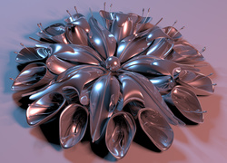 Plastikowy kwiat w grafice wektorowej 3D