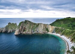 Morze, Skały, Klif, Plaża, Playa Del Silencio, Asturia, Hiszpania