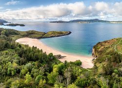 Morze, Wybrzeże, Zatoka, Sheephaven Bay, Plaża, Hrabstwo Donegal, Irlandia