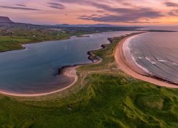 Wybrzeże, Plaża, Streedagh Beach, Góra, Ben Bulben, Morze, Hrabstwo Sligo, Irlandia