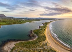 Irlandia, Hrabstwo Sligo, Grange, Morze, Wybrzeże, Plaża Streedagh Beach