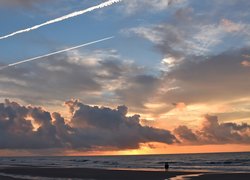 Wschód słońca, Chmury, Morze, Park stanowy Huntington Beach State Park, Georgetown, Stan Karolina Południowa, Stany Zjednoczone